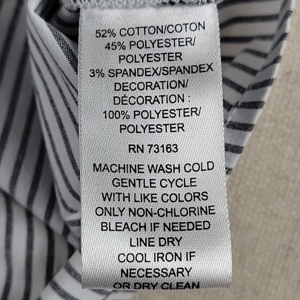 Spense Women's Striped Lace Blouse Top Long Sleeve Stretch Size L - Picture 7 of 10
